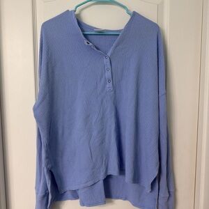 Aerie Light Blue V-Neck Sweater
